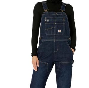 Carhartt women's denim double front bib overalls, Medium Tall